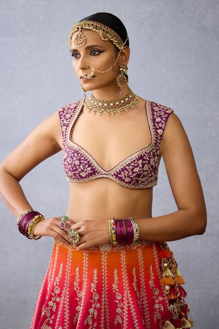 Torani_Pink Organza, Net Zari, Saroj Naimisha Zardozi Embroidered Bridal Lehenga Set_at_Aza_Fashions