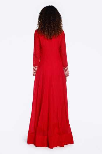 Onaya Floral Paisley Embroidered Anarkali With Dupatta 