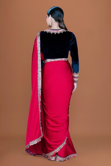 Neeta Lulla Anika Resham Border Embroidered Saree With Blouse 