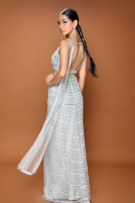 Neeta Lulla Navya Embroidered Pre-Stitched Saree With Blouse 