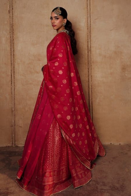 Safaa Heera Floral Paisley Woven Lehenga Set 