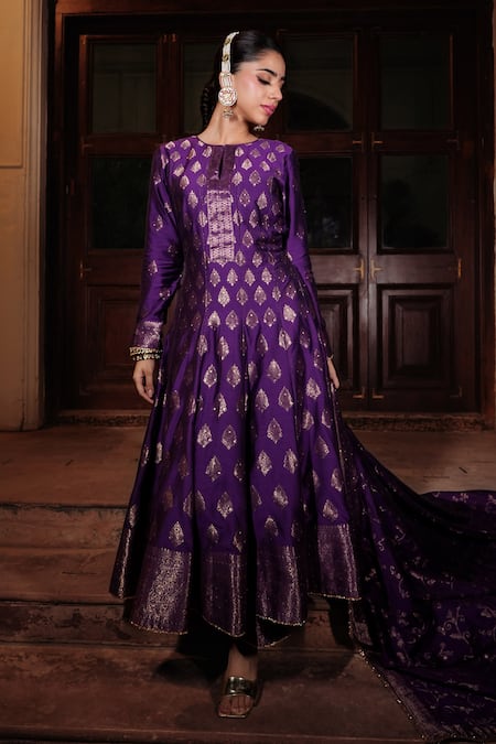 Safaa Meral Floral Butti Anarkali With Dupatta 