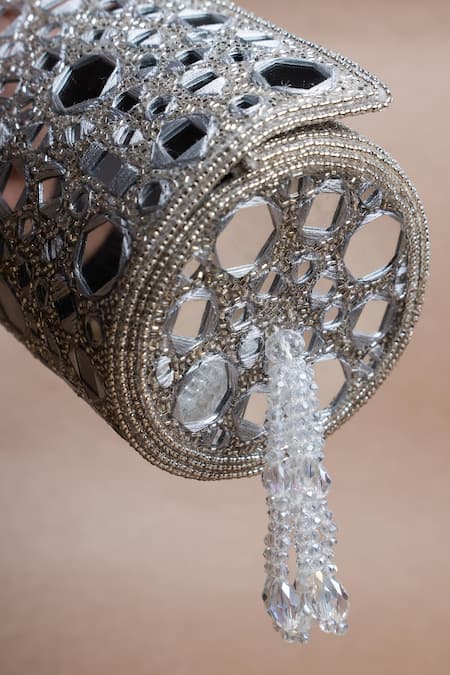 Nayaab By Sonia Silver Mirrors, Zari Aynali Boshkeh Embroidered Potli Bag Online at Aza Fashions Nayaab By Sonia_Silver Mirrors, Zari Aynali Boshkeh Embroidered Potli Bag _Online_at_Aza_Fashions