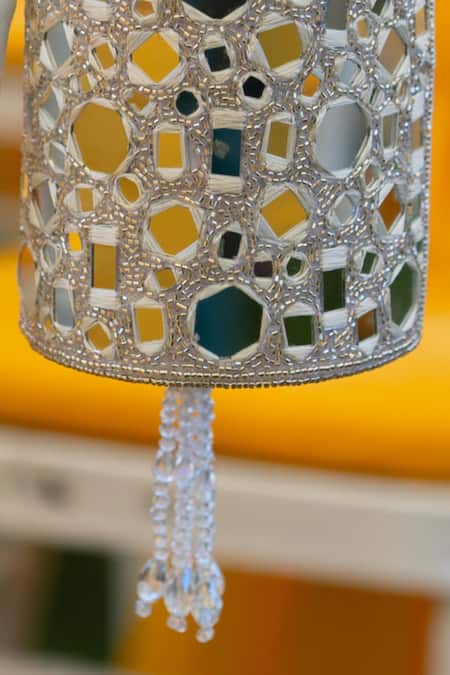 Buy_Nayaab By Sonia_Silver Mirrors, Zari Aynali Boshkeh Sheesha Embroidered Potli Bag _Online_at_Aza_Fashions