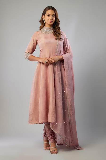 FATIZ Embroidered Anarkali Churidar Set 