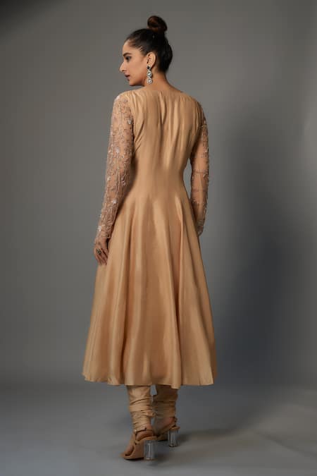 FATIZ Beads Embroidered Anarkali Set 