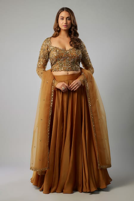 FATIZ Silk Organza Lehenga Set 