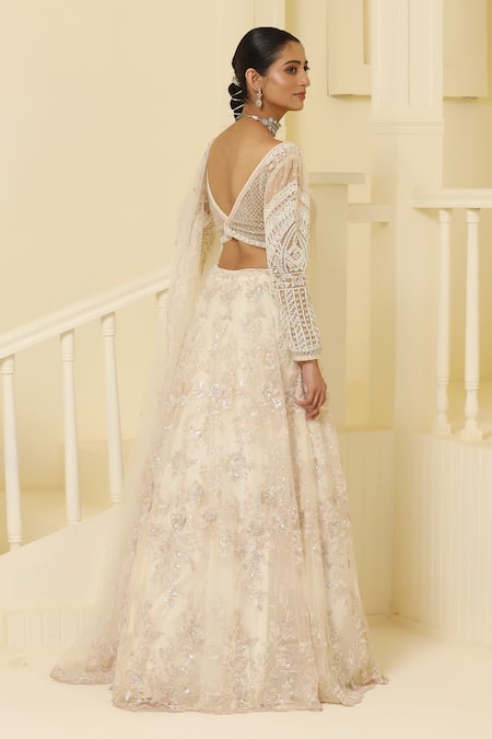 Meenagurnam Crystal Hand Embroidered Lehenga Set 