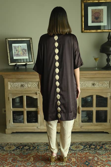 Shorshe Clothing Shahi Brocade Woven Kaftan & Nandini Dhoti Pant Set 