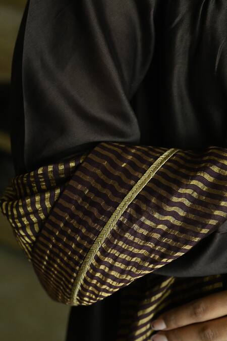 Shop_Shorshe Clothing_Purple Handloom Cotton Embroidery Sameena Stripe Woven Dupatta_Online_at_Aza_Fashions