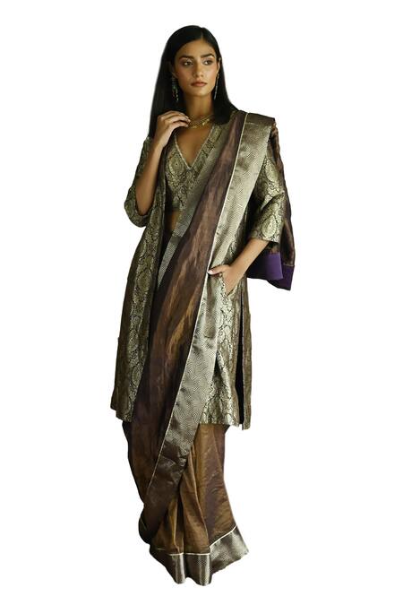 Buy Shorshe Clothing Purple Handloom Cotton Wave Border Woven Saree Online at Aza Fashions Buy_Shorshe Clothing_Purple Handloom Cotton Wave Border Woven Saree_Online_at_Aza_Fashions