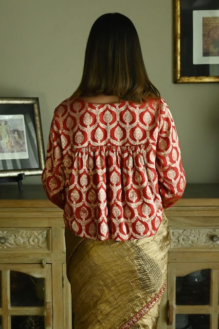 Shorshe Clothing Leaf Pattern Blouse 