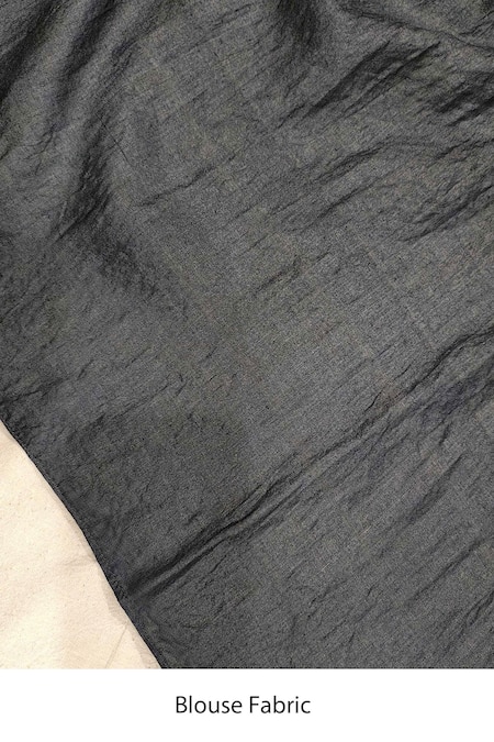 Buy_Bihart_Grey Silk Tassels Tarangini Embroidered Saree With Unstitched Blouse Piece _Online_at_Aza_Fashions