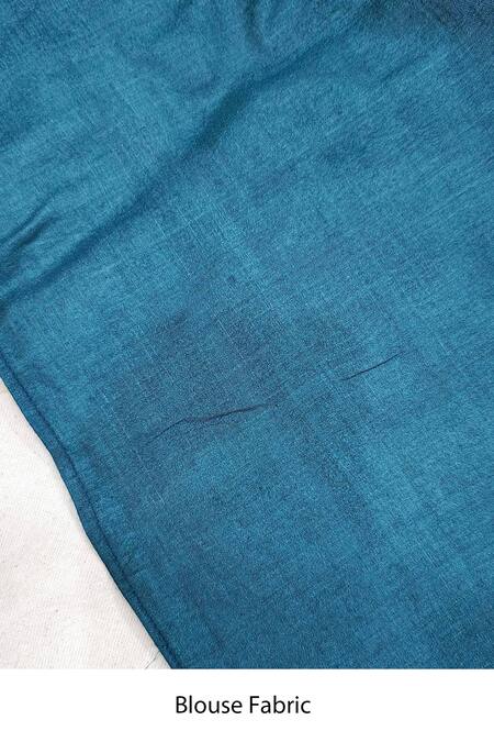 Buy_Bihart_Blue Silk Embroidery Tarangini Wild Saree With Unstitched Blouse Piece _Online_at_Aza_Fashions