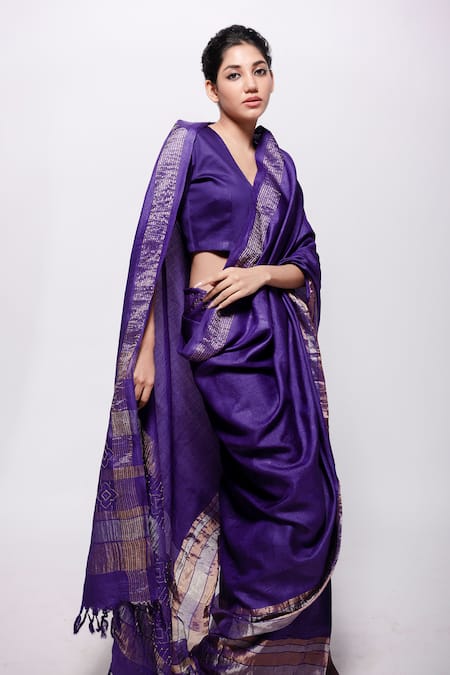 Bihart Tarangini Wild Silk Woven Saree With Unstitched Blouse Piece 