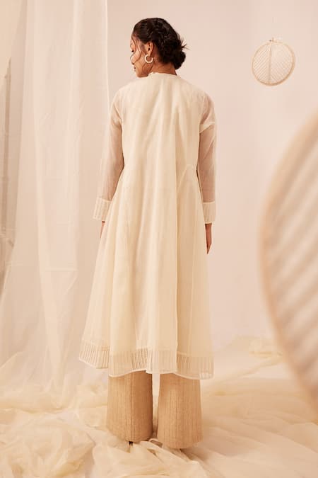 EK Katha Stripe Woven Angarkha Jacket 