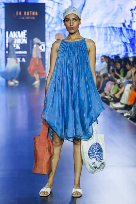 EK Katha Cord Embroided Panelled Dress 