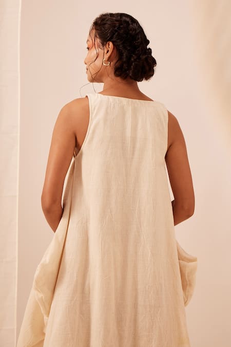 EK Katha Batik Patchwork Print Cowl Dress 