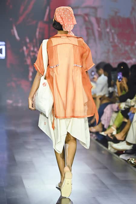 EK Katha Silk Organza Asymmetric Jacket 