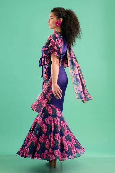 Buy Nikasha Purple Modal, Silk Satin, Georgette Embroidery, Applique Florin Lehenga Set Online at Aza Fashions Buy_Nikasha_Purple Modal, Silk Satin, Georgette Embroidery, Applique Florin Lehenga Set _Online_at_Aza_Fashions