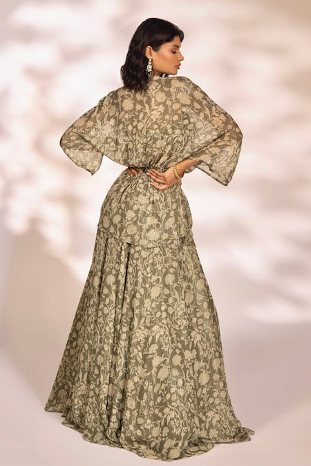 Kiyohra Kaya Floral Print Top & Skirt Set 