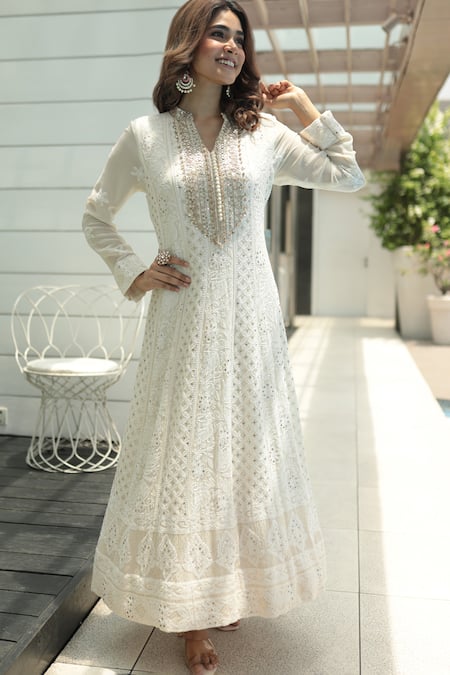 Bandhani Gota Patti Embroidered Anarkali 