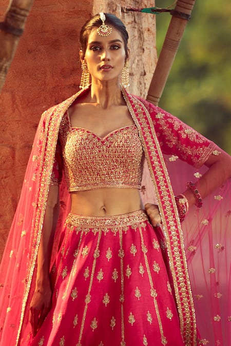 Buy Azeera Pink Silk Zari, Sequins, Embroidery Apoorva Floral Zardozi Bridal Lehenga Set Online at Aza Fashions Buy_Azeera_Pink Silk Zari, Sequins, Embroidery Apoorva Floral Zardozi Bridal Lehenga Set _Online_at_Aza_Fashions
