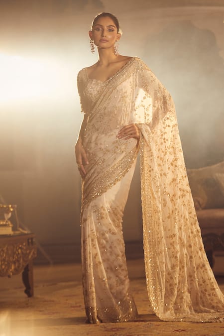 Azeera Pink Georgette, Silk Sequins, Embroidery Afreen Vine Saree With Blouse at Aza Fashions Azeera_Pink Georgette, Silk Sequins, Embroidery Afreen Vine Saree With Blouse _at_Aza_Fashions