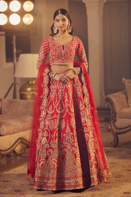 Azeera Ananya Floral Embroidered Bridal Lehenga Set 