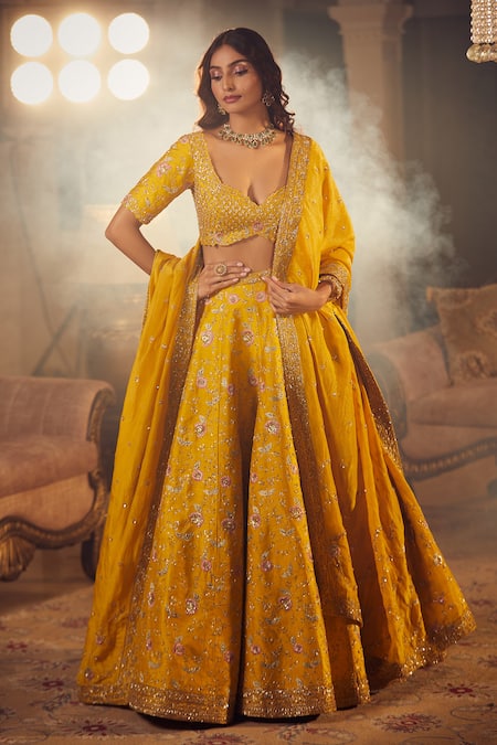 Azeera Navrantan Floral Embroidered Lehenga Set 