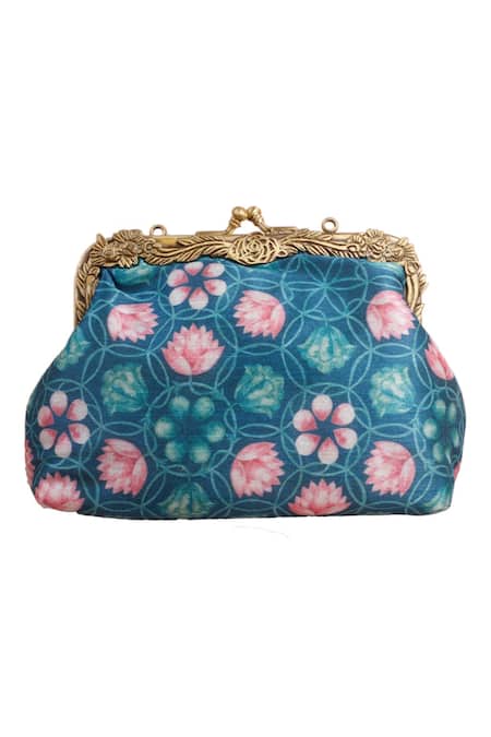 Vareli Bafna Kamal Phool Print Clutch 