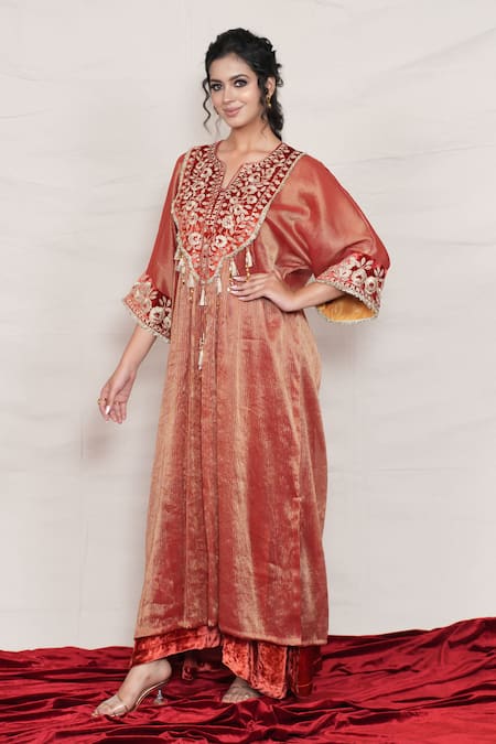 Jyoti Bansal Floral Patchwork Embroidered Kaftan 