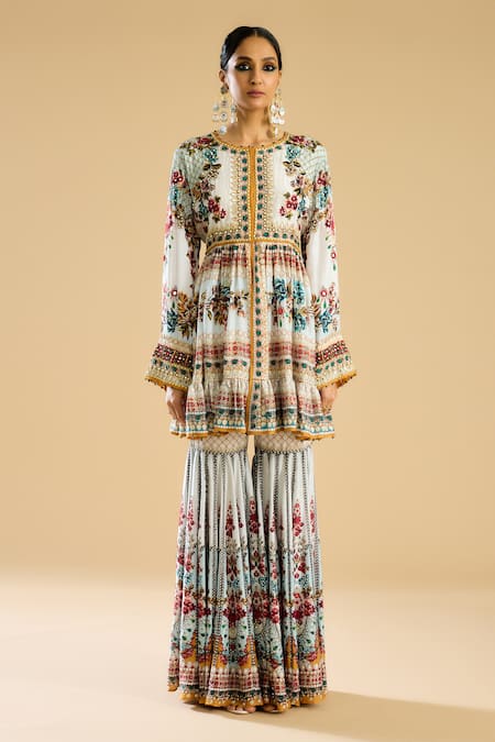 Buy Rajdeep Ranawat Ivory Silk Embroidery Embellished Boho Flora Print Sharara Online at Aza Fashions Buy_Rajdeep Ranawat_Ivory Silk Embroidery Embellished Boho Flora Print Sharara _Online_at_Aza_Fashions