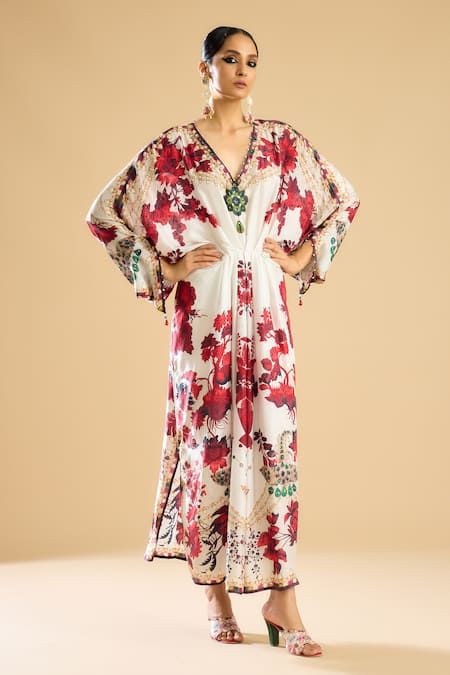 Rajdeep Ranawat Fleur Print & Embellished Kaftan 