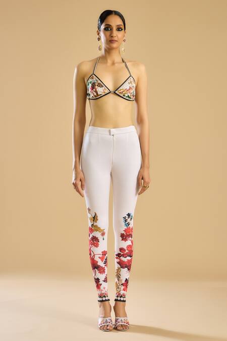 Rajdeep Ranawat Ivory Polyester, Lycra Crystals French Blossom Print And Embellished Bralette Online at Aza Fashions Rajdeep Ranawat_Ivory Polyester, Lycra Crystals French Blossom Print And Embellished Bralette _Online_at_Aza_Fashions