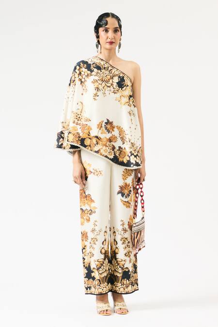 Buy Rajdeep Ranawat Ivory Modal Permaz Floral Print Pant Online at Aza Fashions Buy_Rajdeep Ranawat_Ivory Modal Permaz Floral Print Pant _Online_at_Aza_Fashions