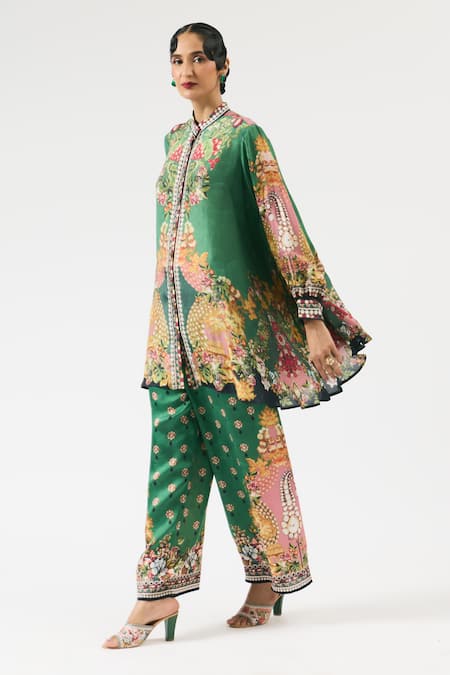 Rajdeep Ranawat Nilofer Floral Print Button Front Tunic 