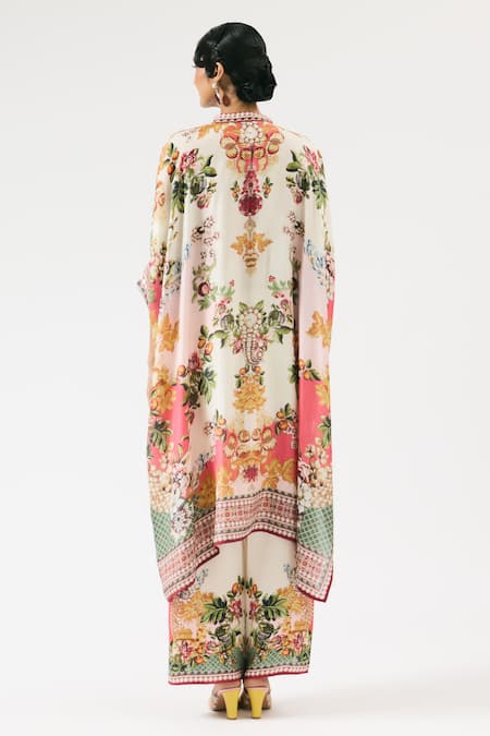 Shop Rajdeep Ranawat Multi Color Silk Beads Bandeau Neck Chanetelle Printed Tunic at Aza Fashions Shop_Rajdeep Ranawat_Multi Color Silk Beads Bandeau Neck Chanetelle Printed Tunic _at_Aza_Fashions