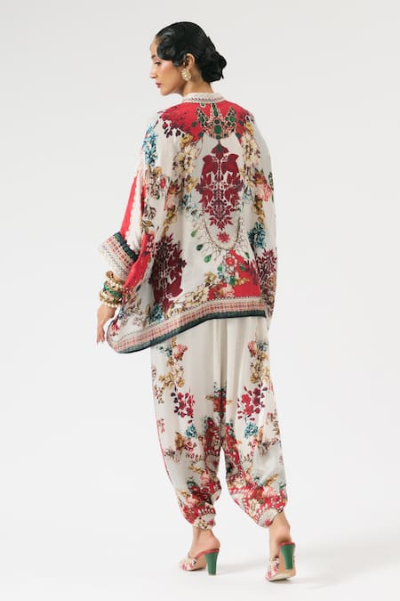 Shop Rajdeep Ranawat Ivory Modal Sonth Floral Print Dhoti Pant at Aza Fashions Shop_Rajdeep Ranawat_Ivory Modal Sonth Floral Print Dhoti Pant _at_Aza_Fashions