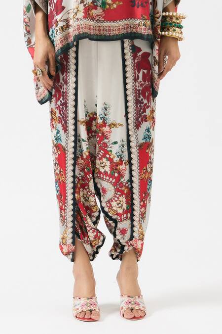 Rajdeep Ranawat Ivory Modal Sonth Floral Print Dhoti Pant Online at Aza Fashions Rajdeep Ranawat_Ivory Modal Sonth Floral Print Dhoti Pant _Online_at_Aza_Fashions