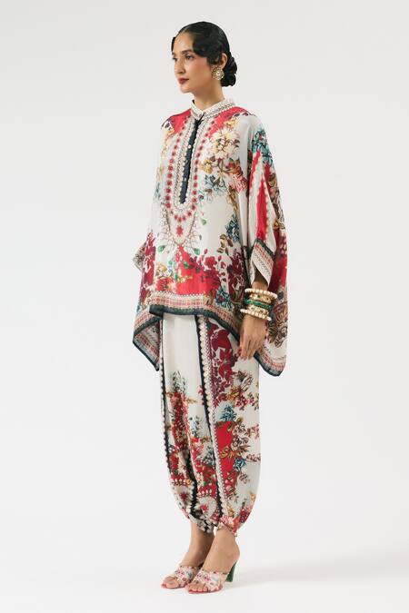 Rajdeep Ranawat Ivory Modal Sonth Floral Print Dhoti Pant at Aza Fashions Rajdeep Ranawat_Ivory Modal Sonth Floral Print Dhoti Pant _at_Aza_Fashions