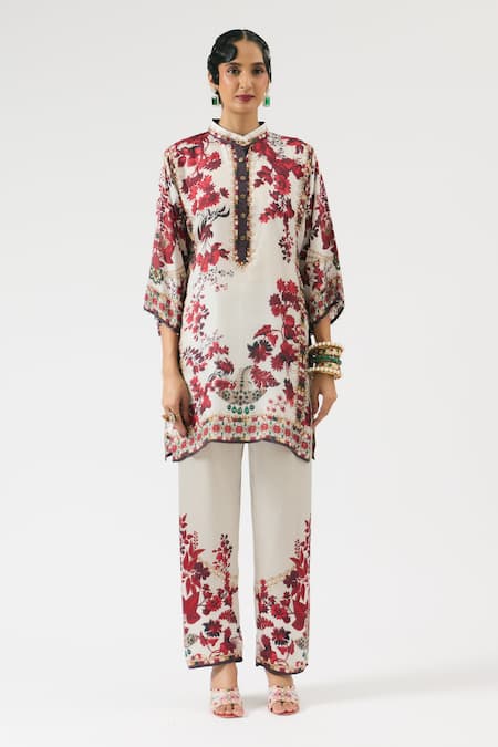 Rajdeep Ranawat Ivory Modal Embroidery Premaz Floral Print Pant Online at Aza Fashions Rajdeep Ranawat_Ivory Modal Embroidery Premaz Floral Print Pant _Online_at_Aza_Fashions