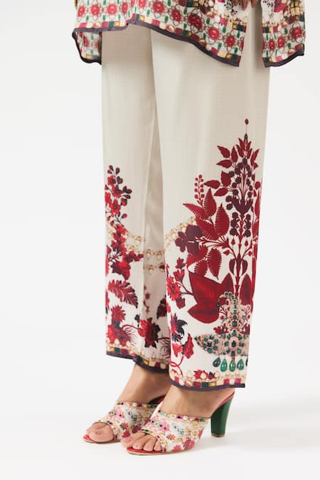 Shop Rajdeep Ranawat Ivory Modal Embroidery Premaz Floral Print Pant Online at Aza Fashions Shop_Rajdeep Ranawat_Ivory Modal Embroidery Premaz Floral Print Pant _Online_at_Aza_Fashions