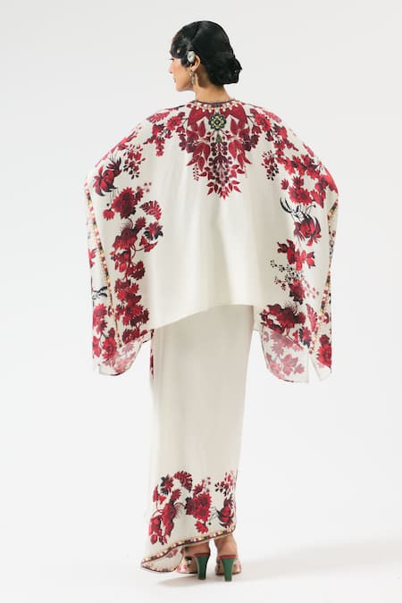 Rajdeep Ranawat Insha Floral Print Top With Draped Skirt 