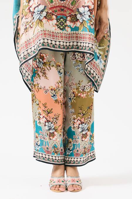 Rajdeep Ranawat_Multi Color Modal Permaz Floral Print Pant _at_Aza_Fashions