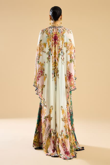 Rajdeep Ranawat Camilla Floral Print Flared Gown 