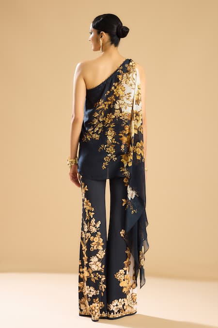 Rajdeep Ranawat Sara Floral Print One-Shoulder Tunic 