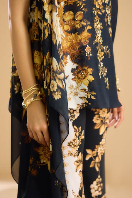 Buy Rajdeep Ranawat Black Polyester, Lycra Embroidery Barika Floral Print Pant Online at Aza Fashions Buy_Rajdeep Ranawat_Black Polyester, Lycra Embroidery Barika Floral Print Pant _Online_at_Aza_Fashions