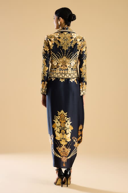 Rajdeep Ranawat Natasha Floral Print Bead Work Jacket 