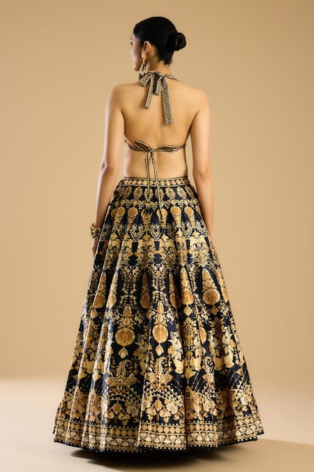 Shop Rajdeep Ranawat Black Embroidery Aziza Halter Neck Blouse at Aza Fashions Shop_Rajdeep Ranawat_Black Embroidery Aziza Halter Neck Blouse _at_Aza_Fashions